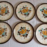 Lot 6 flat plates Boch La Louvière model Corfu