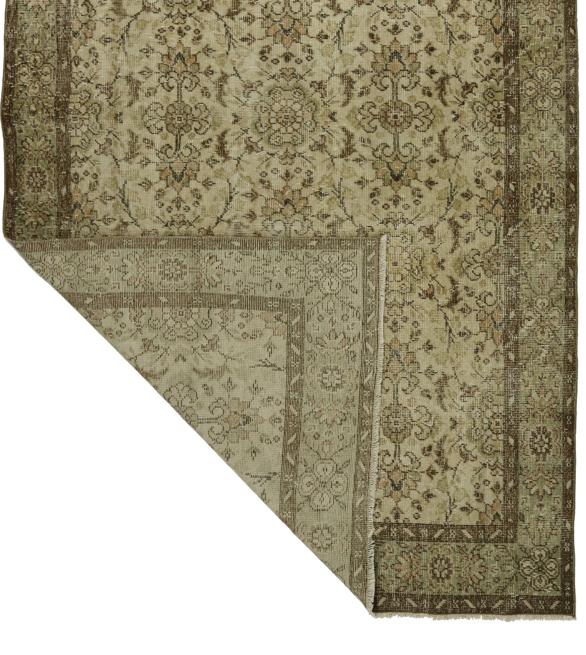 One-of-a-kind turkish handwoven vintage rug - rustic vintage charm 284x 161