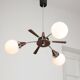 Mid-Century Modern Italian Chrome and Opaline Chandelier