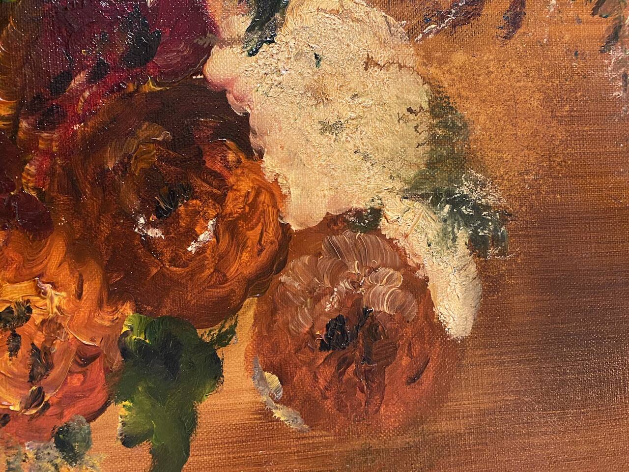 Still life with basket of wild flowers signed Mahler 20th century