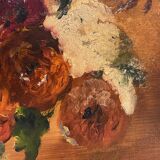 Nature morte au panier de fleurs sauvages signée Mahler XX siècle