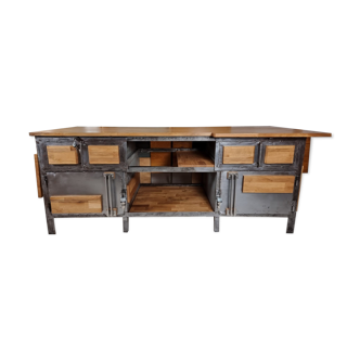 Industrial kitchen island, 1970s