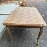 Louis XV extendable dining table, 20th century, renovated in solid oak, 245cm