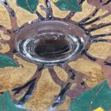 Enamelled glass footed bowl signed LEG for LEGRAS
