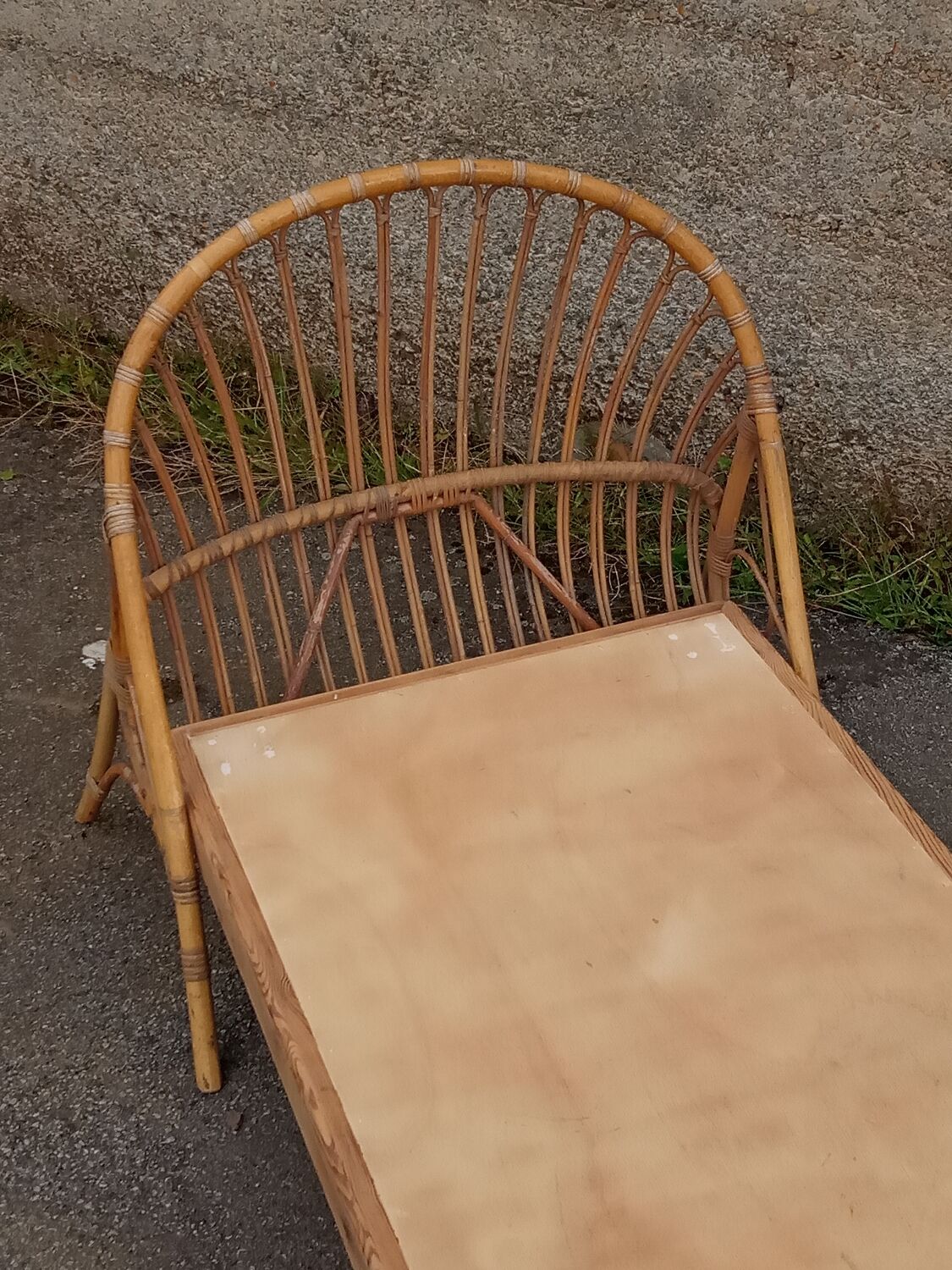 Lit en rotin années 50/60