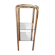 Étagère vintage métal doré et verre fumé
