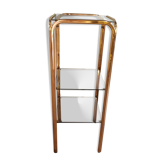 Étagère vintage métal doré et verre fumé
