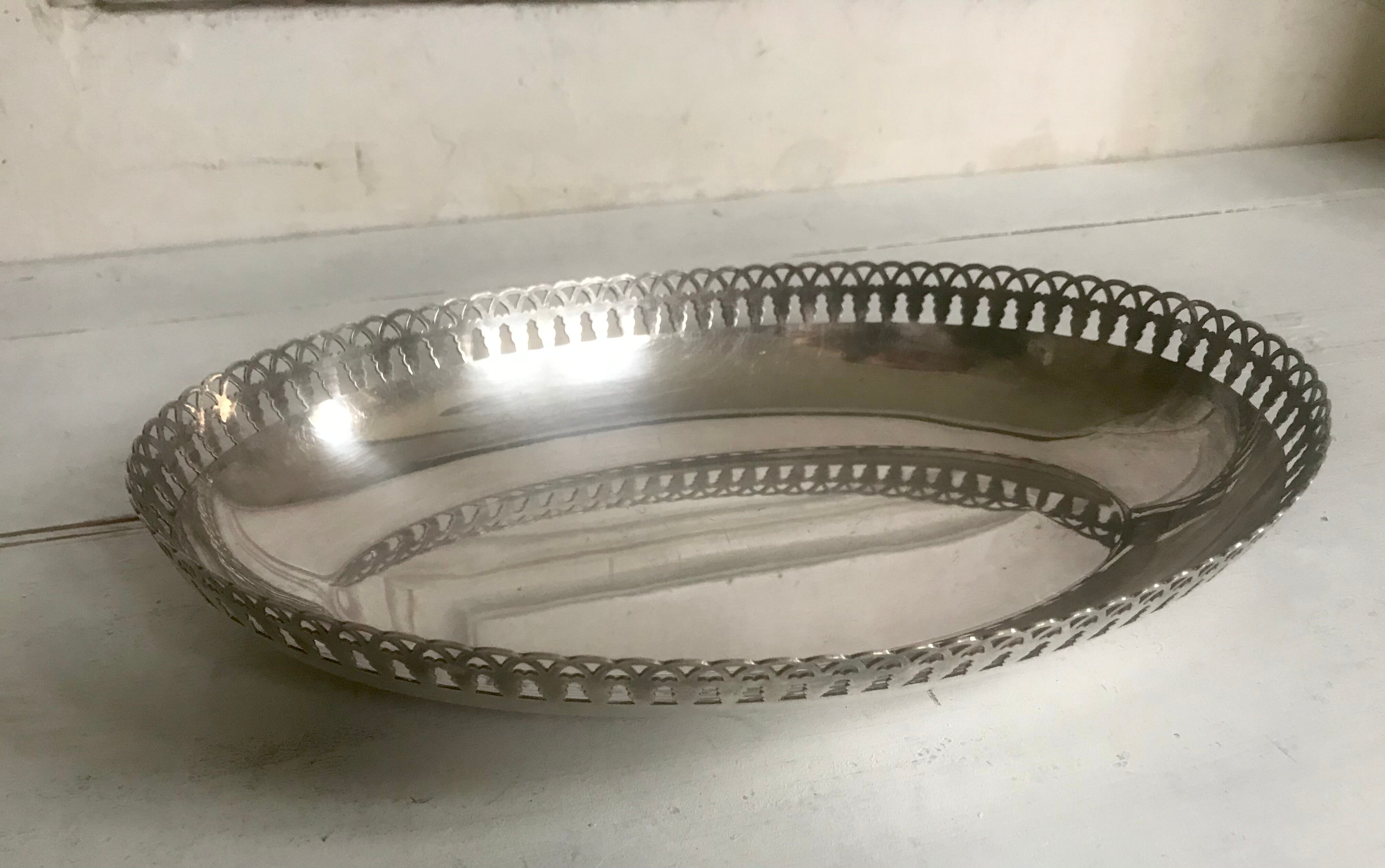Silver metal basket