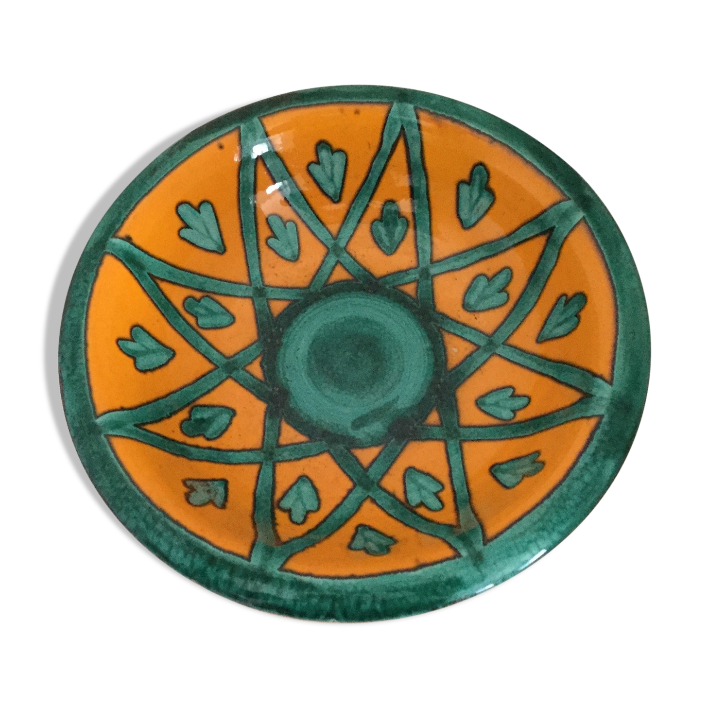 Saladier décor orange et vert Saint Clément