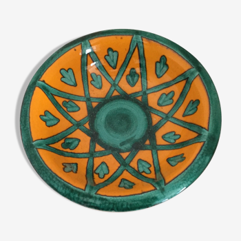Dish dominant orange and green Saint Clement France