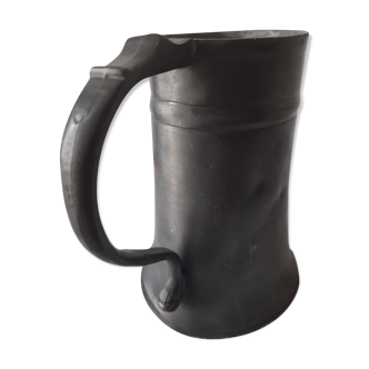 Old pewter mug with punches and marking