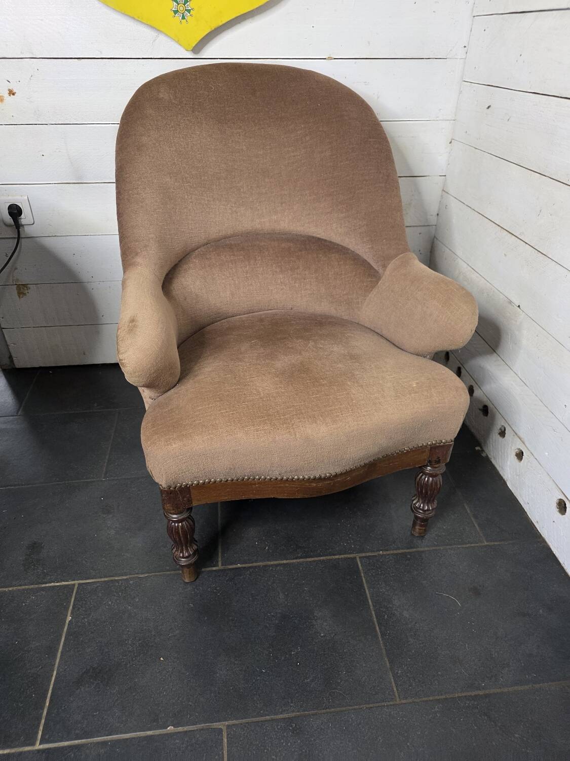 Louis Philippe style mahogany toad armchair