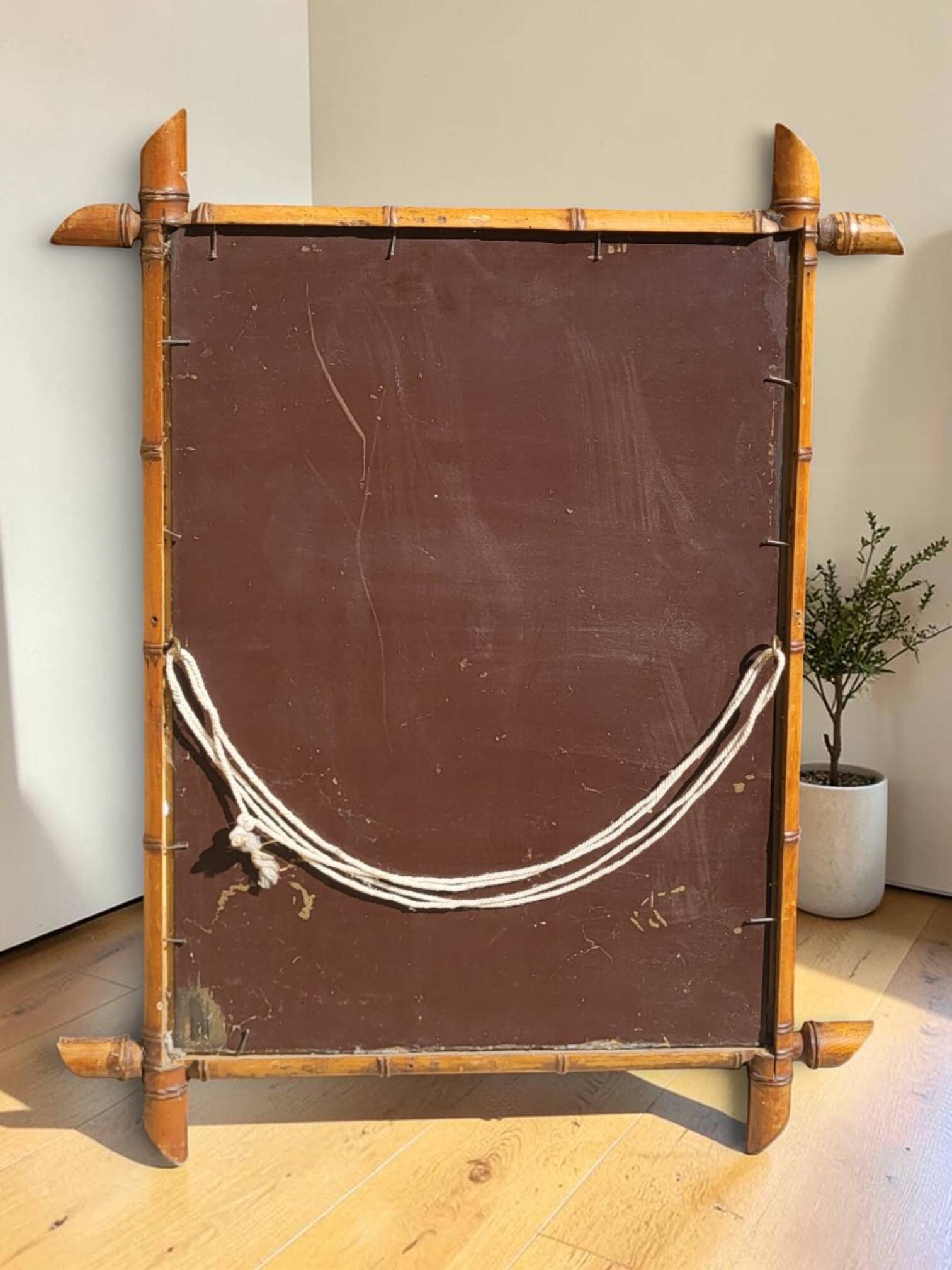 Wooden mirror turned in a bamboo style 58*73 cm