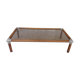 Table design bass, vintage, 70s wood and smoked glass