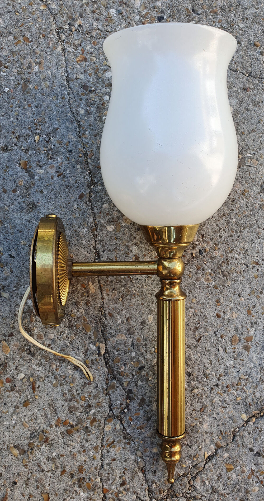 Pair neo classic golden brass sconces 50s