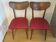 Vintage red wooden bistro chairs THONET 1950