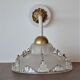 Art Nouveau glass wall lamp - white and gold finishes
