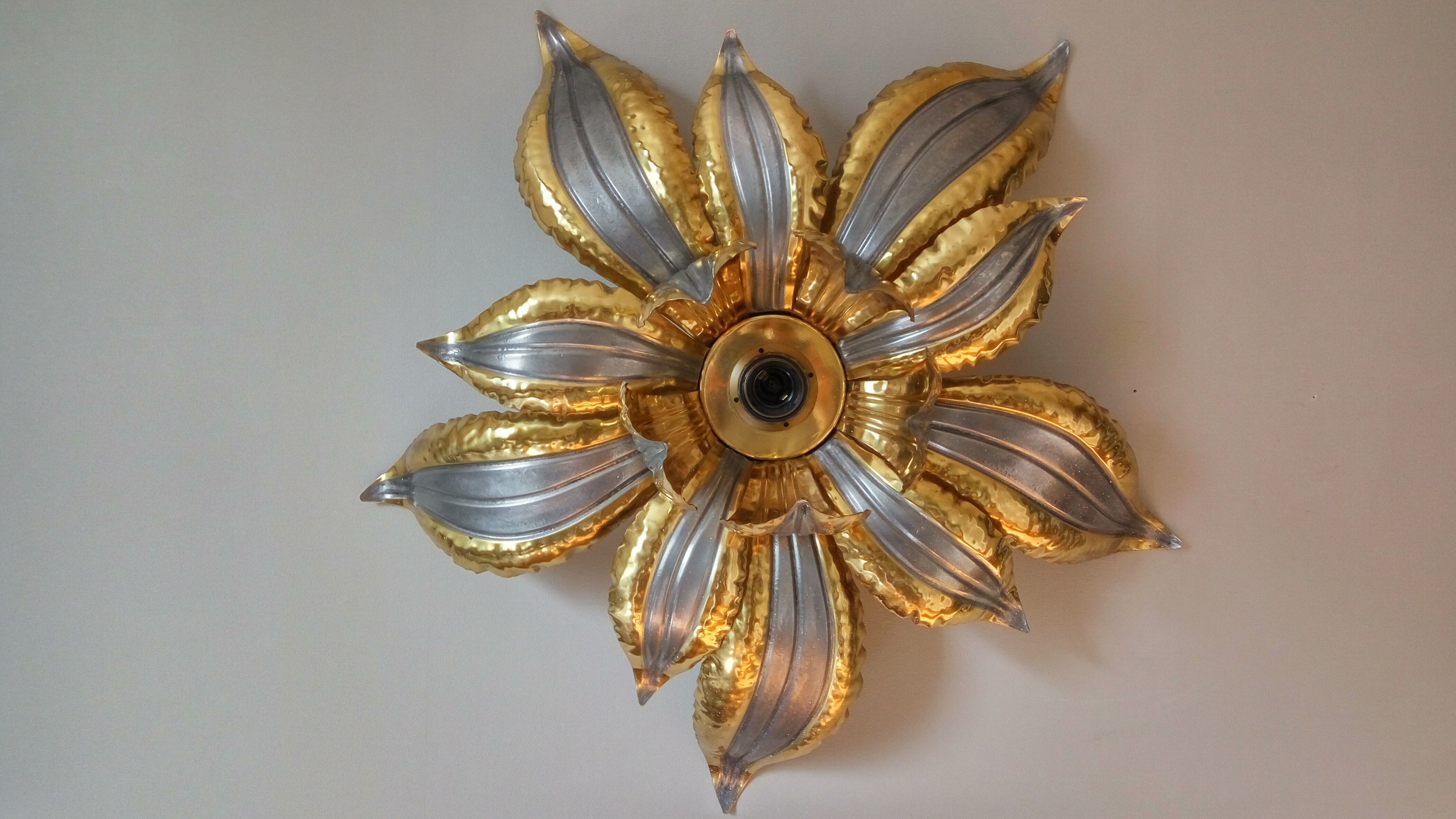 Brass flower applique