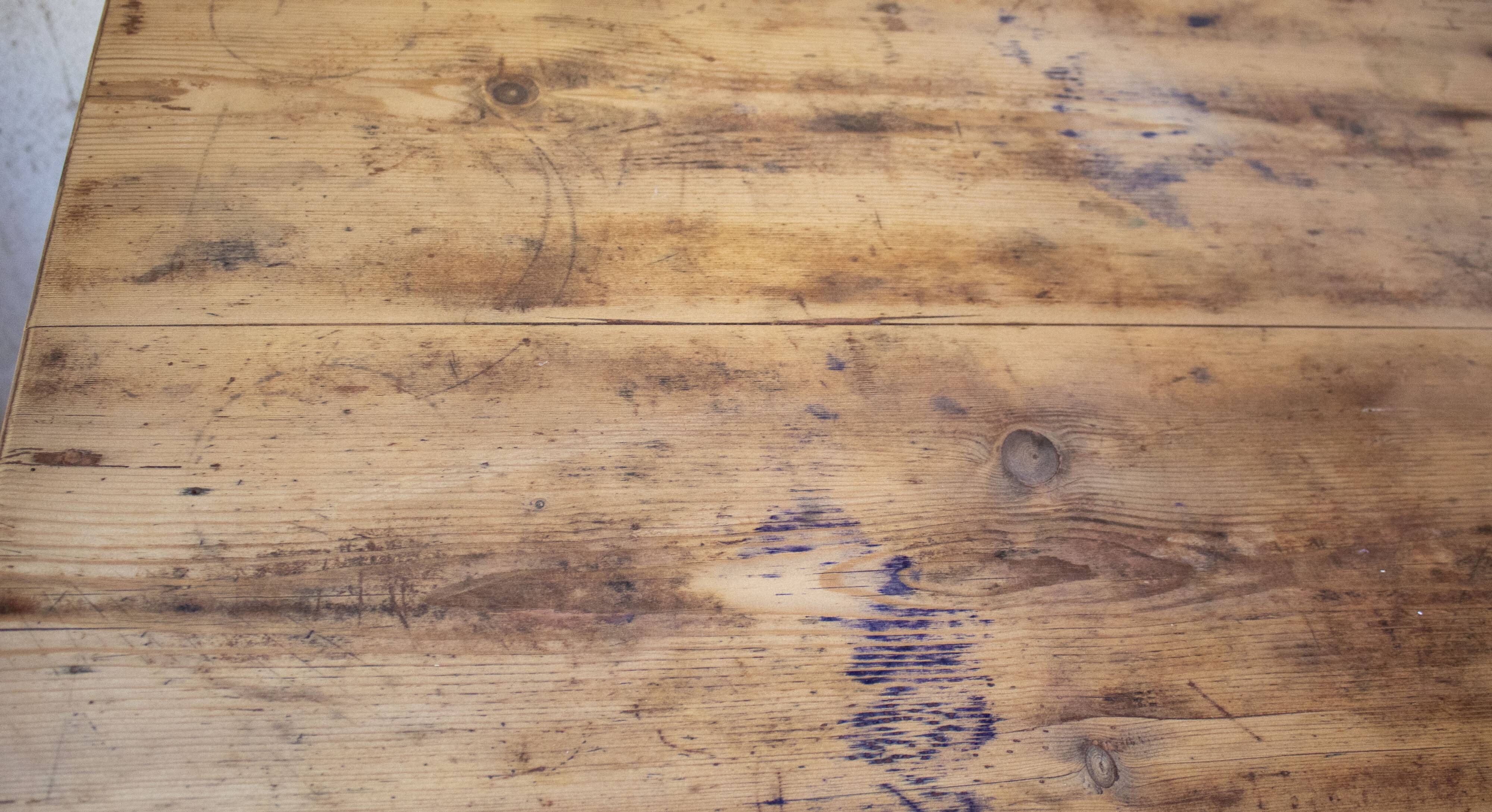 Small vintage desk made of solid wood.