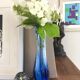 Vase soliflore bleu vintage