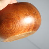 Teak wooden salad bowl and serving spoons, 1970s