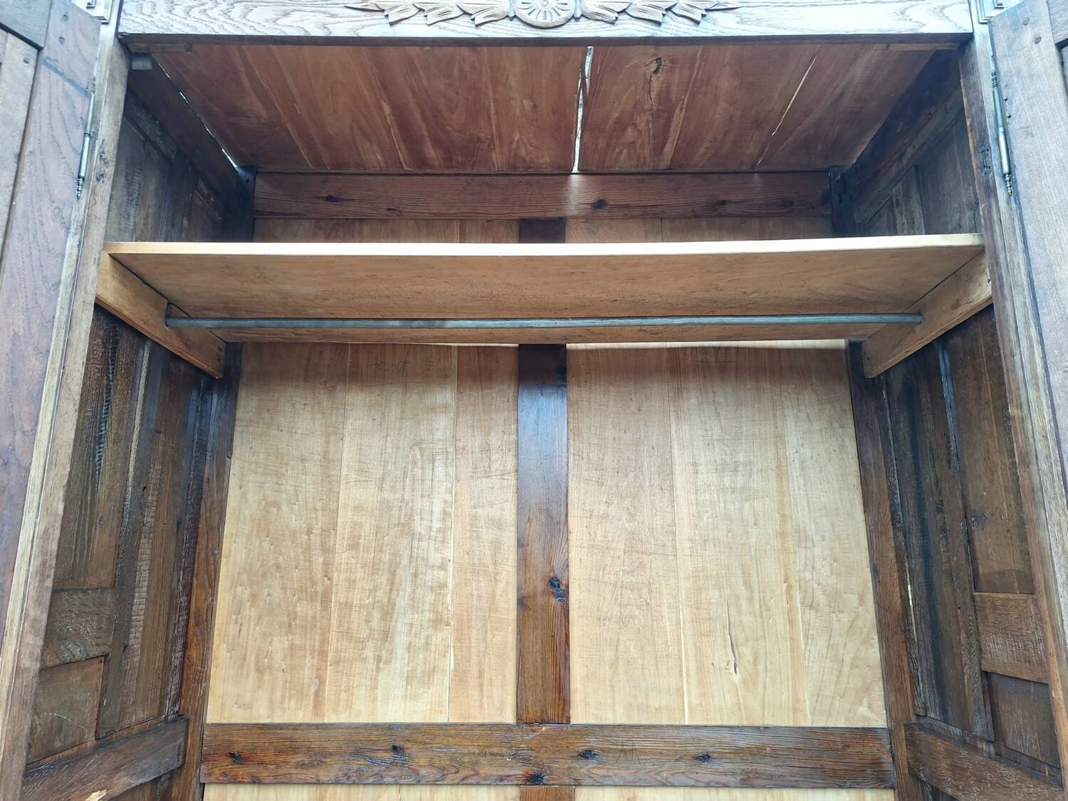 Very large antique wardrobe, vintage dressing furniture.