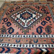 Tapis ancien fait main Kurdish Bagface en laine rouge pâle (55cm x 59cm)