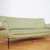 Curved silk sofa by Gigi Radice, 1950