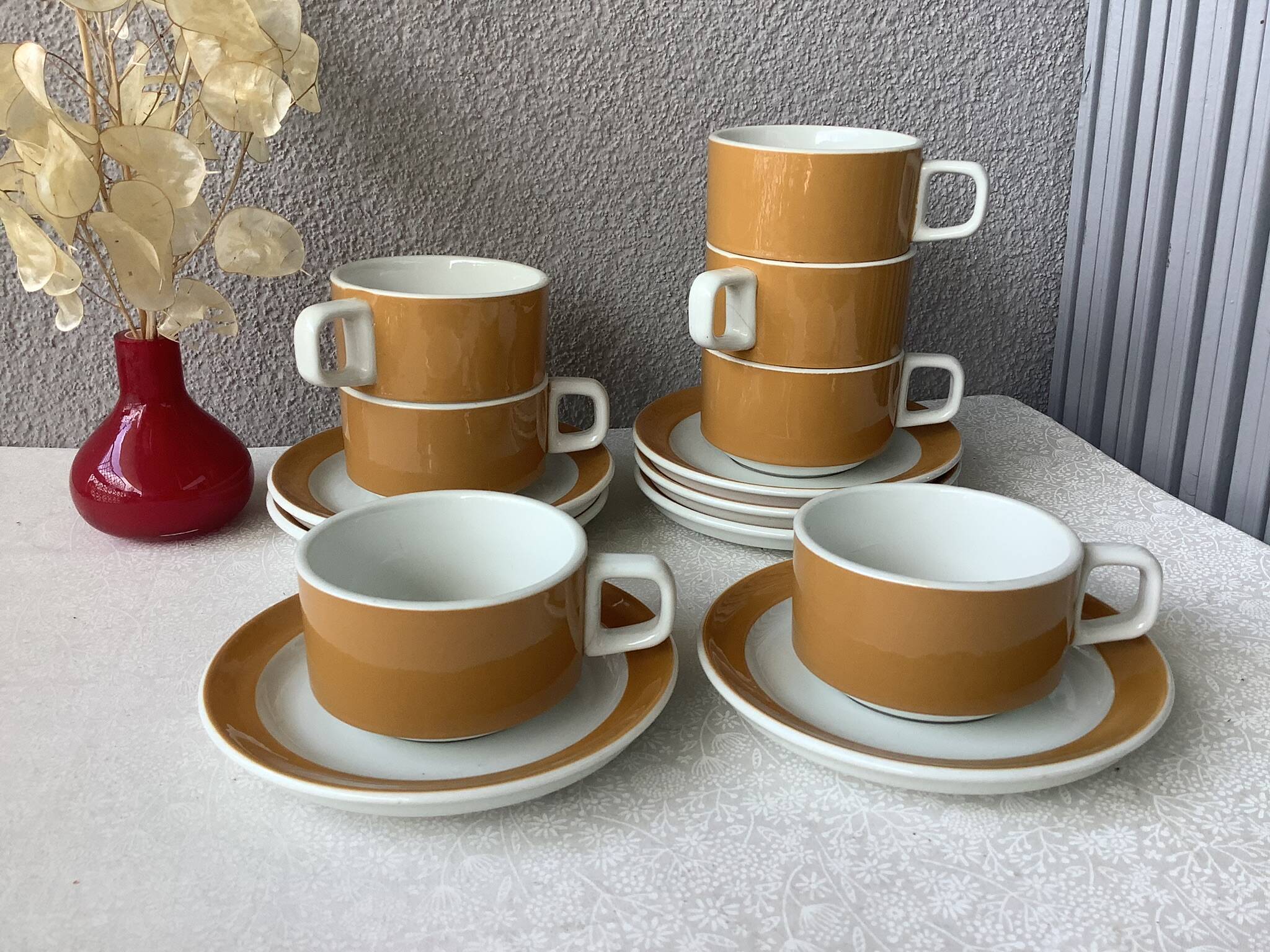 Sarreguemines designer cups 70'