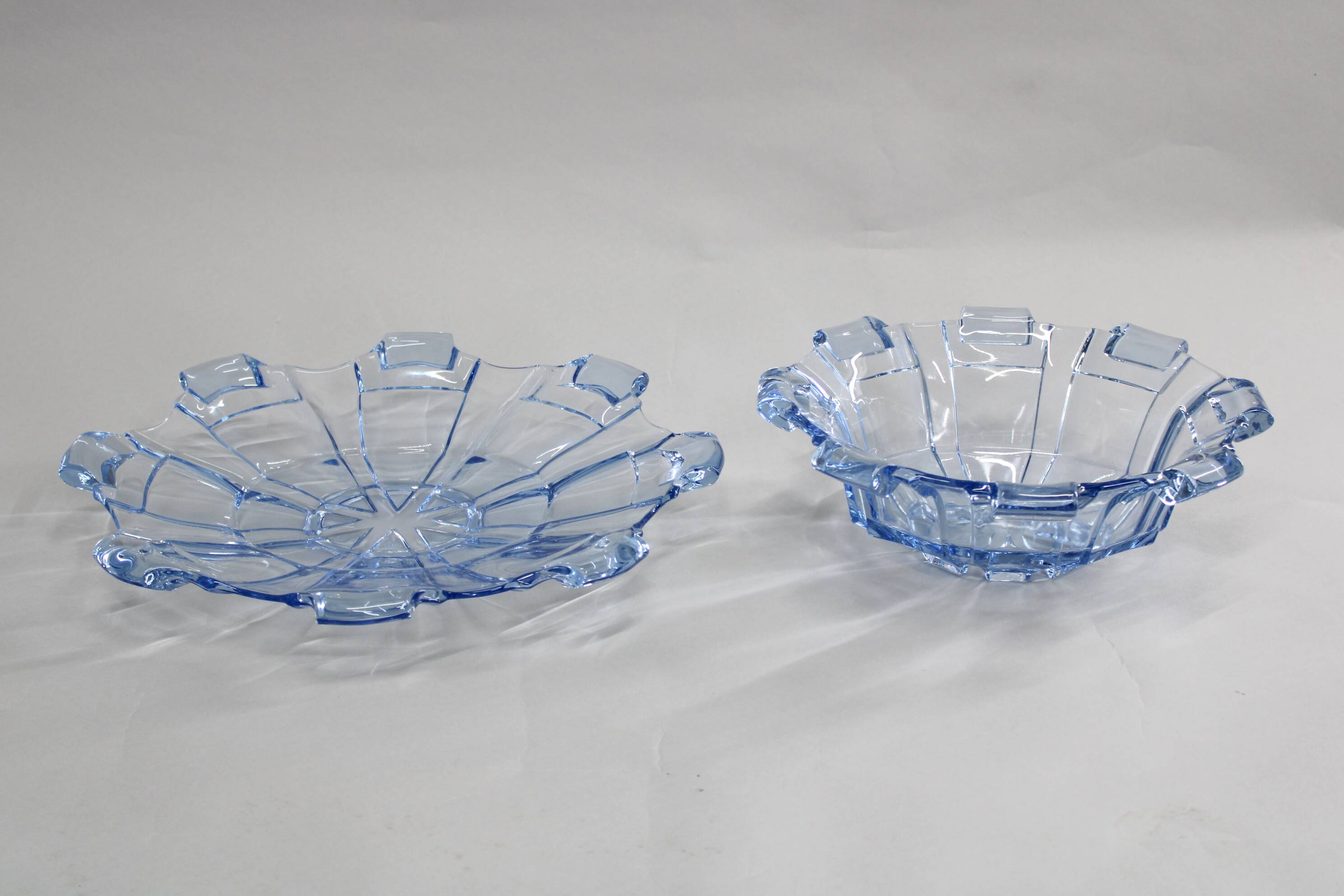 1970s pair of Glass Bowls , Czechoslovakia