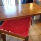 Leaf-shaped tray table with glass top