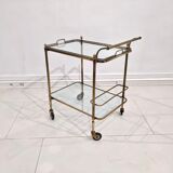Golden metal serving with removable trays