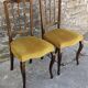 Paire de chaises 1900  bois & velours ocre doré — charme bourgeois