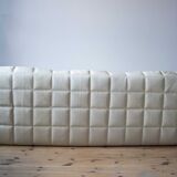 Vintage Leather Kashima Sofa in White Leather by Michel Ducaroy for Ligne Roset, 1980s