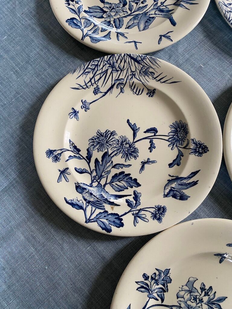 5 flat plates "Flowers" earth iron