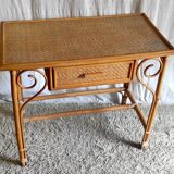 Vintage rattan desk - mid-20th century