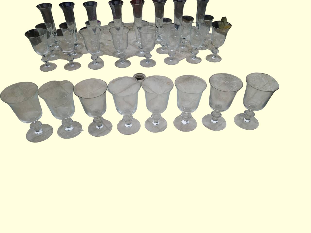 Set of 40 La Rochère Amitier crystal glasses from the 19th century + 8 replacements