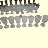 Set of 40 La Rochère Amitier crystal glasses from the 19th century + 8 replacements