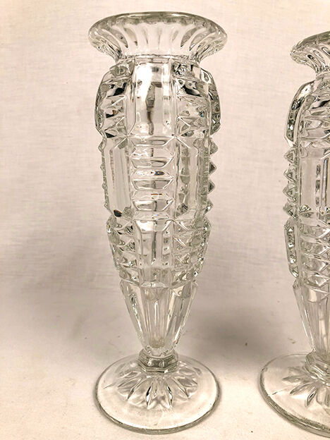 Pair of baluster-shaped glass vases