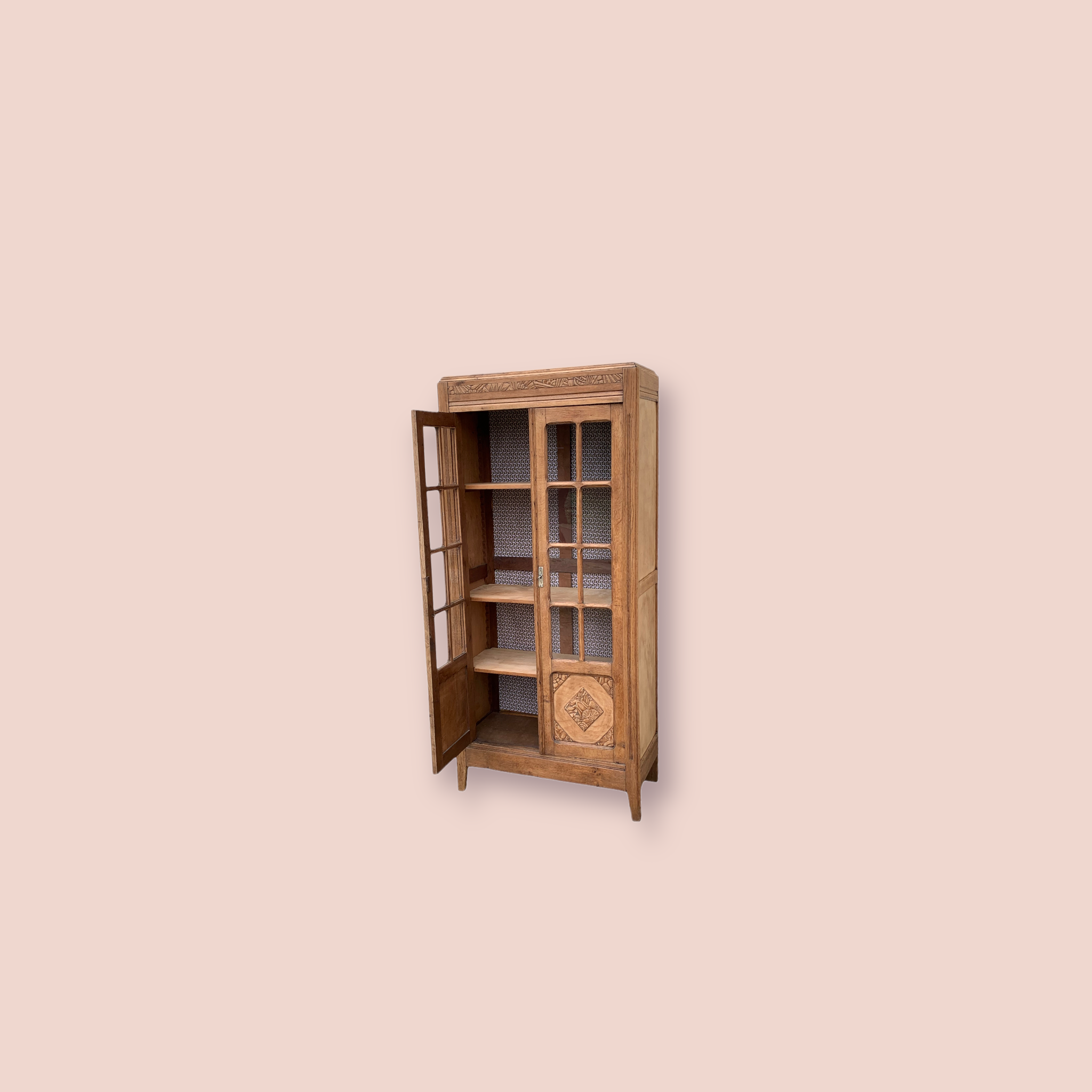 Parisian wardrobe glazed art deco 1930 raw wood