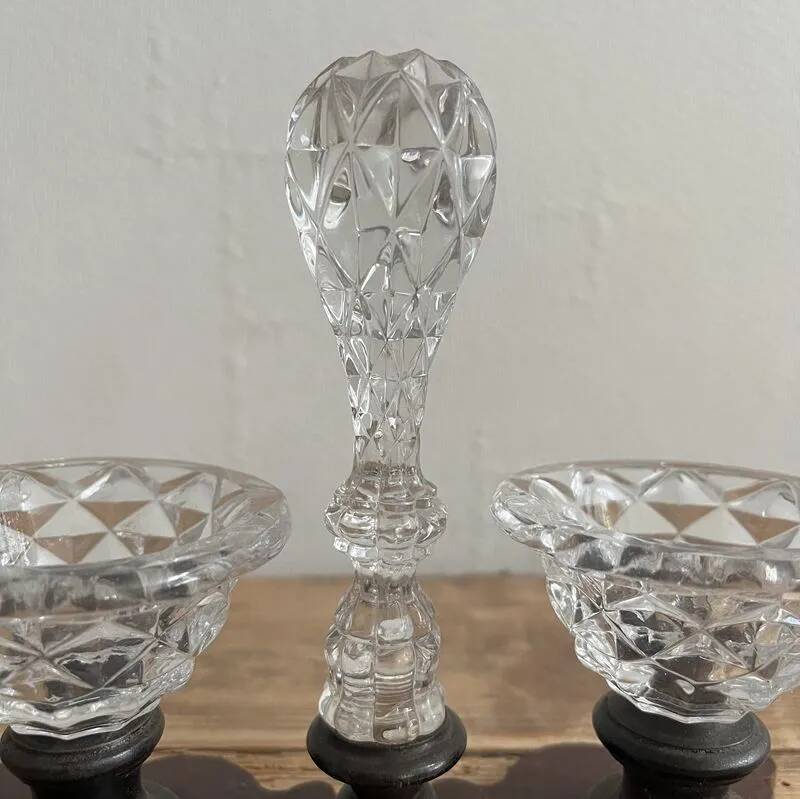 Antique cut crystal salt cellar