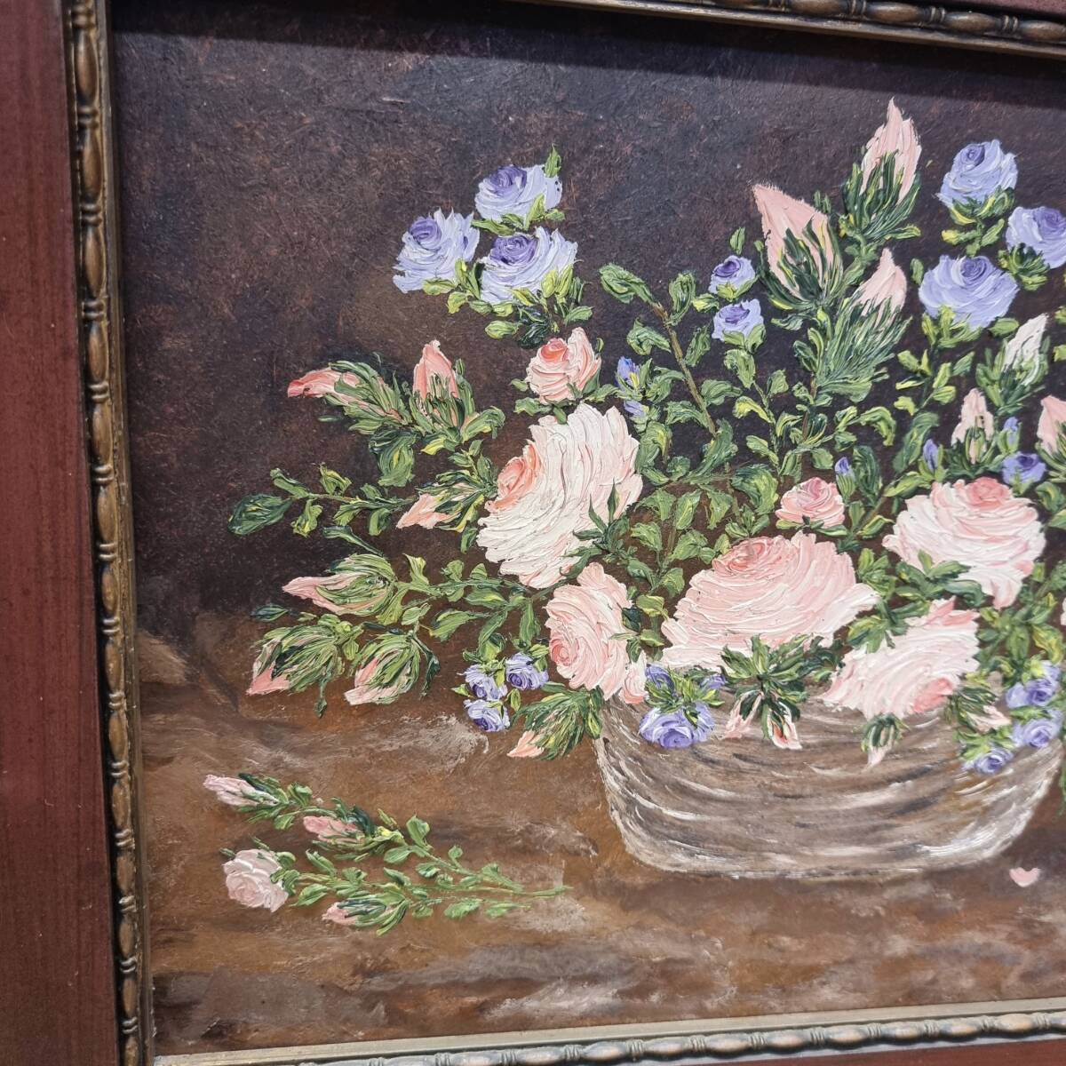 Vintage Oil Painting Flowers H. Storm, 1970s