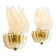 Pair of Murano glass wall sconces with gold accents Mid-century modern in Italy