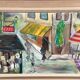 Original Swedish Oil on Canvas – “City Life” by H. Hanson 61 – Vintage & Framed – 72 × 45 cm (28.3" x 17.7")