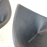 Set of Two Leather Original George Nelson Coconut Chairs, Vitra