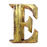 Old letter 'E' metal color gold