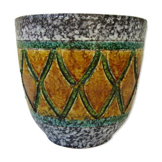 Cache pot vintage germany orange grey green