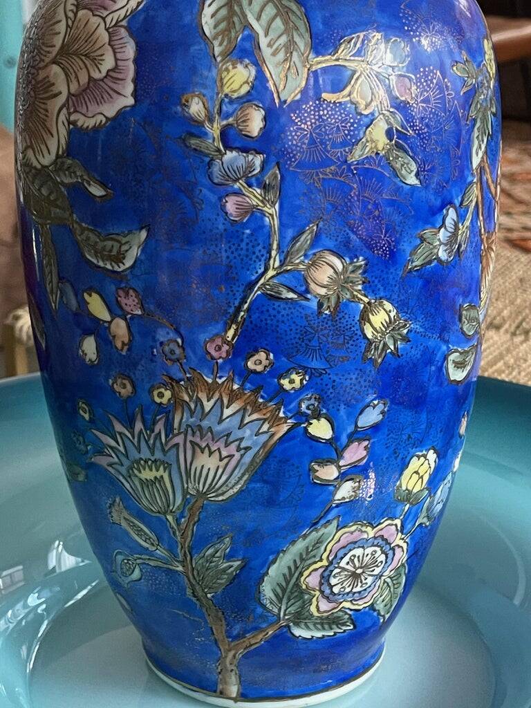 Vintage Chinese Blue Porcelain Vase