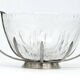Sugar bowl, new look postmodernism, silver-plated brass and glass, Poland, 1970s
