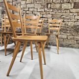 Lot of 8 country bistro chairs from the 1970s